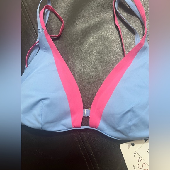L*Space Seam-Free Finneas Bikini Top Blue/Pink -XS- NWT New with Tags! - Picture 16 of 16